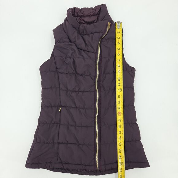 Workshop Puffy Vest Womens Medium Purple Quilted Asymmetric Fall Winter Gorpcore - Picture 6 of 9
